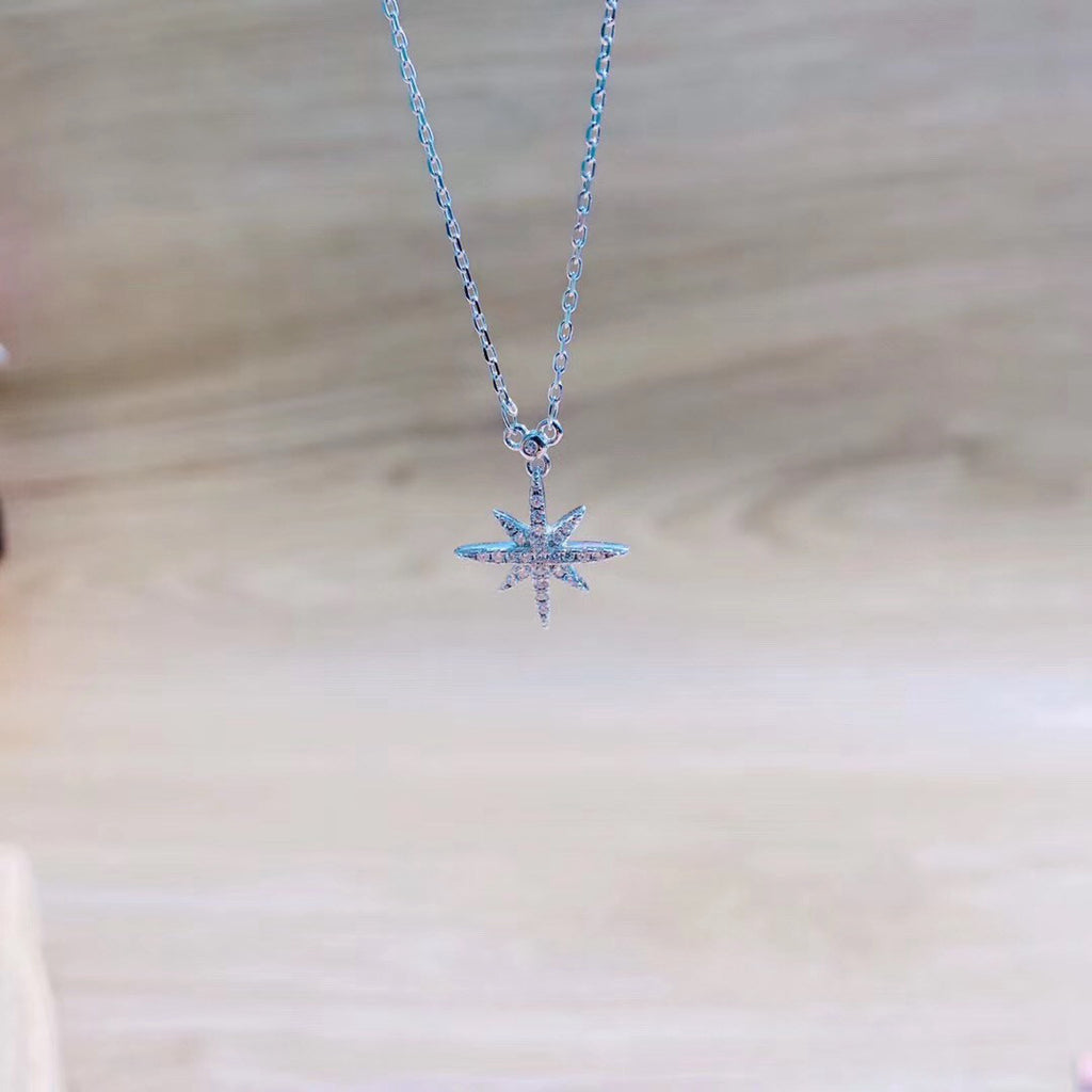 CZ Eight-pointed Star Necklace
