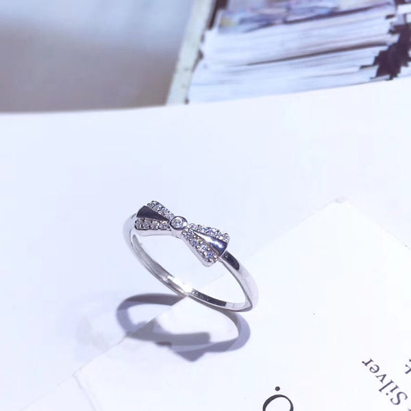 CZ Bowknot Sterling Silver Ring