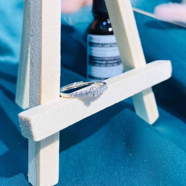 CZ Flowers Queue Sterling Silver Ring