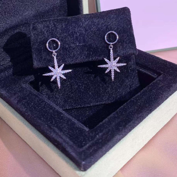 CZ Hexagram Sterling Silver Earring