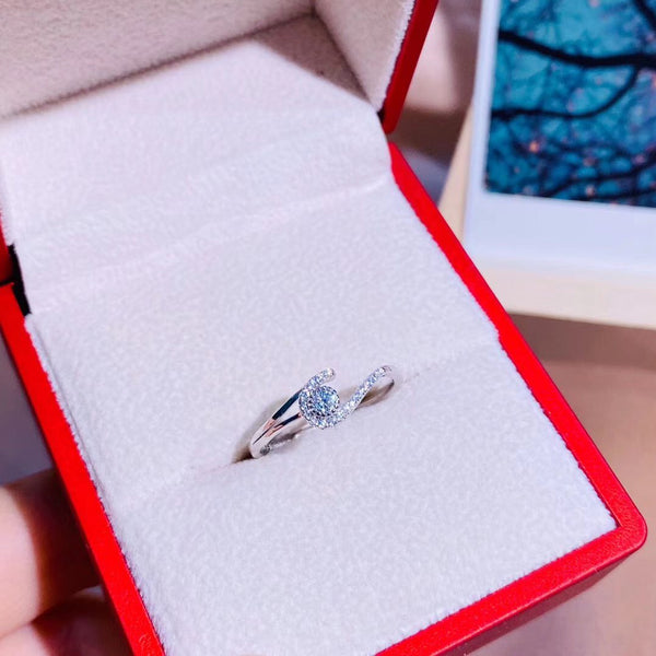 CZ Phonogram Sterling Silver Ring