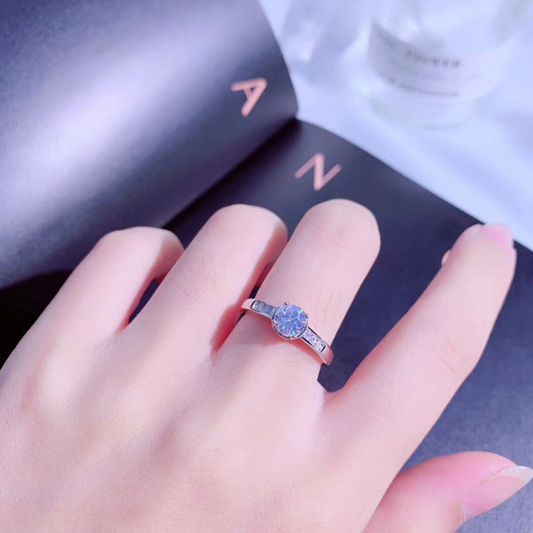 CZ solitaire four claws cz bridge sterling silver engagement ring