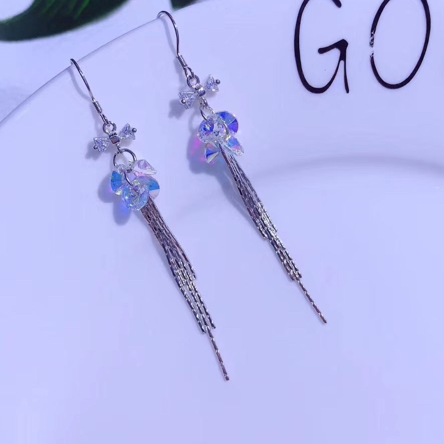 Crystal Bowknot  Tassel Style Earring