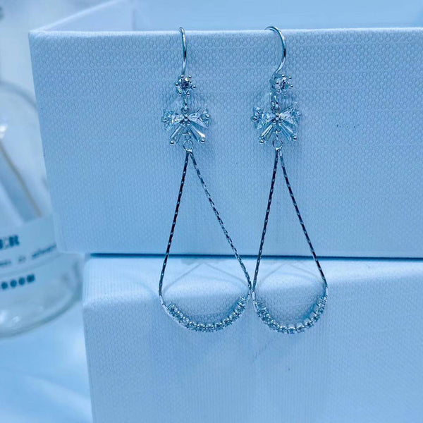 Cz Butterfly Tassel Style Sterling Silver Earring