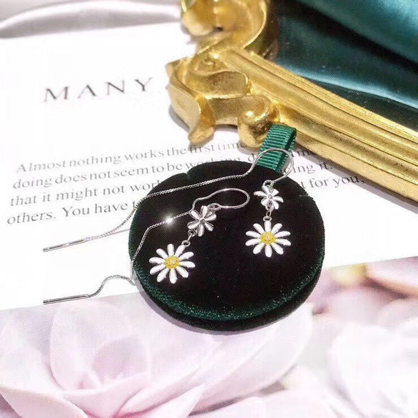 Daisy Sterling Silver Threader Earrings
