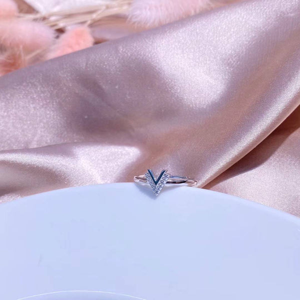 Double V Sterling Silver Ring