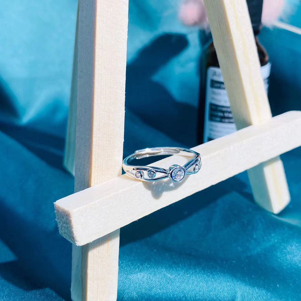 Five Round CZ Stone Sterling Silver Ring