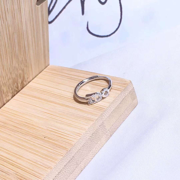 Half CZ I DO Sterling Silver Ring