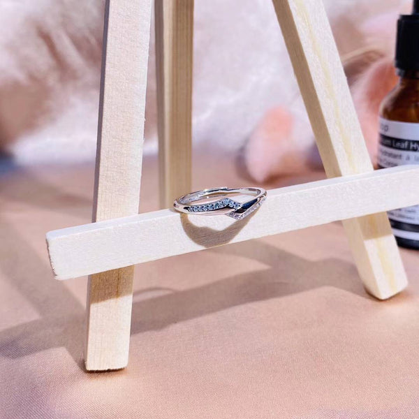 Interlaced CZ Band Sterling Silver Ring