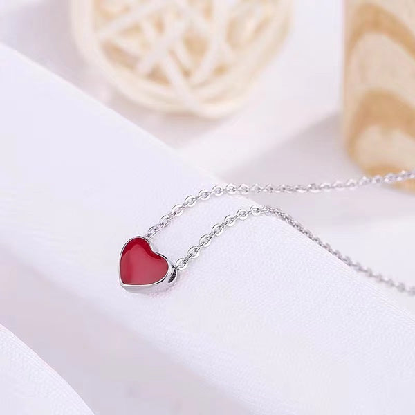 Red Heart Sterling Silver Necklace