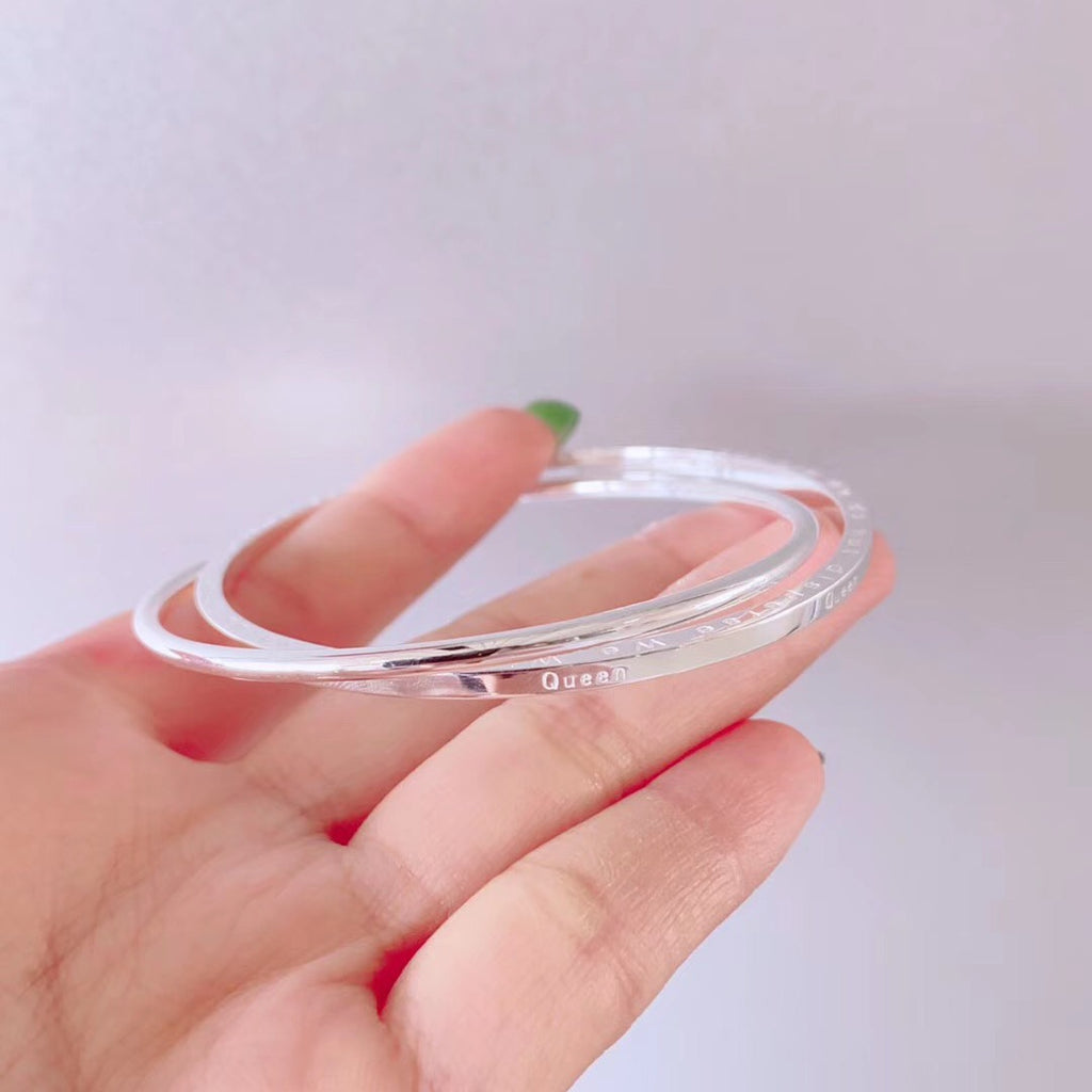 Round Loop Square Loop Intertwine Queen Sterling Silver Bracelet