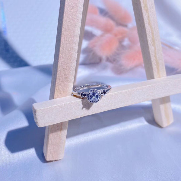 Square CZ Sterling Silver Ring