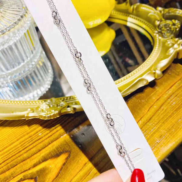 Sterling Silver Double Layered Link Chain Bracelet