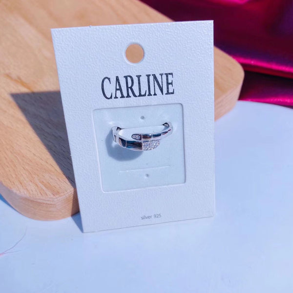 Sterling Silver Snake Style CZ Ring