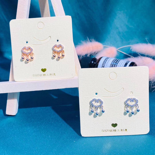 Sterling Silver Ancient Chinese Lock With Bells Stud Earring