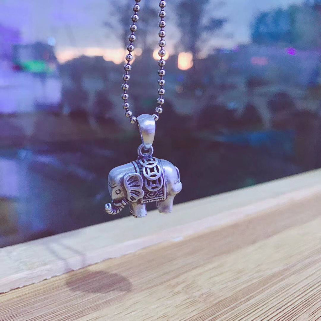 Sterling Silver Elephant Pendent Necklace