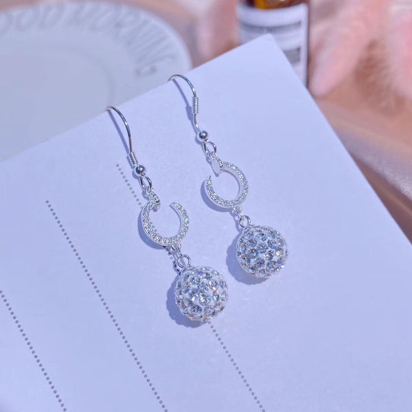 cz c cz ball sterling silver earring